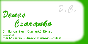 denes csaranko business card