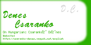 denes csaranko business card